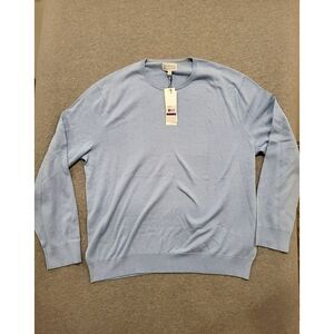 Calvin Klein Men's Blue Long-Sleeve Supima Cotton Crewneck Sweater Size‎ 2XL $90